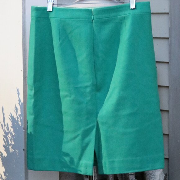 J Crew The Pencil Skirt Teal Wool Blend Classic Sz 10 - Picture 3 of 6